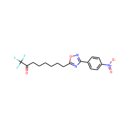 O=C(CCCCCCc1nc(-c2ccc([N+](=O)[O-])cc2)no1)C(F)(F)F ZINC000141514973