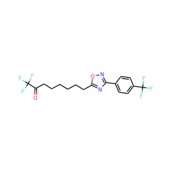 O=C(CCCCCCc1nc(-c2ccc(C(F)(F)F)cc2)no1)C(F)(F)F ZINC000141515583