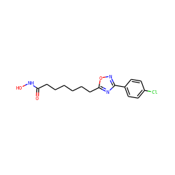 O=C(CCCCCCc1nc(-c2ccc(Cl)cc2)no1)NO ZINC000141936245