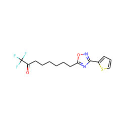 O=C(CCCCCCc1nc(-c2cccs2)no1)C(F)(F)F ZINC000141489598