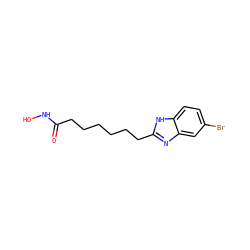 O=C(CCCCCCc1nc2cc(Br)ccc2[nH]1)NO ZINC000096282686