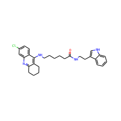 O=C(CCCCCNc1c2c(nc3cc(Cl)ccc13)CCCC2)NCCc1c[nH]c2ccccc12 ZINC000013679409