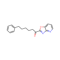 O=C(CCCCCc1ccccc1)c1nc2ncccc2o1 ZINC000013611906