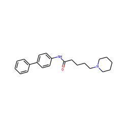 O=C(CCCCN1CCCCC1)Nc1ccc(-c2ccccc2)cc1 ZINC000299862973