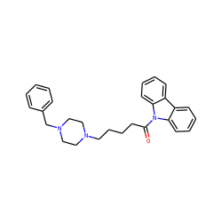 O=C(CCCCN1CCN(Cc2ccccc2)CC1)n1c2ccccc2c2ccccc21 ZINC000653691278