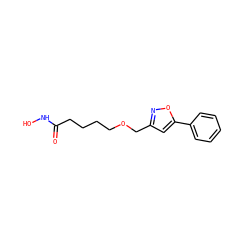 O=C(CCCCOCc1cc(-c2ccccc2)on1)NO ZINC000040876325