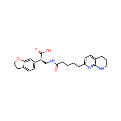 O=C(CCCCc1ccc2c(n1)NCCC2)NC[C@H](C(=O)O)c1ccc2c(c1)OCC2 ZINC000013860630