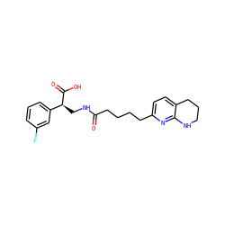 O=C(CCCCc1ccc2c(n1)NCCC2)NC[C@H](C(=O)O)c1cccc(F)c1 ZINC000013860626