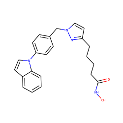 O=C(CCCCc1ccn(Cc2ccc(-n3ccc4ccccc43)cc2)n1)NO ZINC000299824529