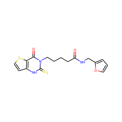 O=C(CCCCn1c(=S)[nH]c2ccsc2c1=O)NCc1ccco1 ZINC000002925463