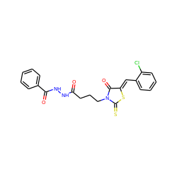 O=C(CCCN1C(=O)/C(=C/c2ccccc2Cl)SC1=S)NNC(=O)c1ccccc1 ZINC000008691459