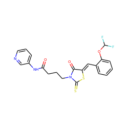 O=C(CCCN1C(=O)/C(=C/c2ccccc2OC(F)F)SC1=S)Nc1cccnc1 ZINC000012524508