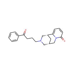 O=C(CCCN1C[C@@H]2C[C@H](C1)c1cccc(=O)n1C2)c1ccccc1 ZINC000062146833