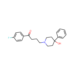 O=C(CCCN1CCC(O)(c2ccccc2)CC1)c1ccc(F)cc1 ZINC000000001910