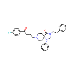 O=C(CCCN1CCC2(CC1)C(=O)N(CCc1ccccc1)CN2c1ccccc1)c1ccc(F)cc1 ZINC000013448523