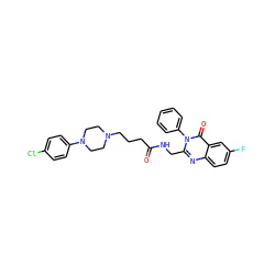 O=C(CCCN1CCN(c2ccc(Cl)cc2)CC1)NCc1nc2ccc(F)cc2c(=O)n1-c1ccccc1 ZINC000029123188