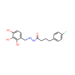 O=C(CCCc1ccc(F)cc1)NNCc1ccc(O)c(O)c1O ZINC001772630033