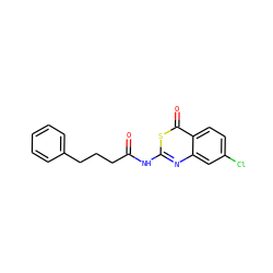 O=C(CCCc1ccccc1)Nc1nc2cc(Cl)ccc2c(=O)s1 ZINC000096905579