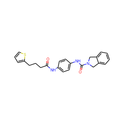 O=C(CCCc1cccs1)Nc1ccc(NC(=O)N2Cc3ccccc3C2)cc1 ZINC000166984685