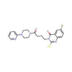 O=C(CCCn1c(S)nc2ccc(Br)cc2c1=O)N1CCN(c2ccccn2)CC1 ZINC000020644199