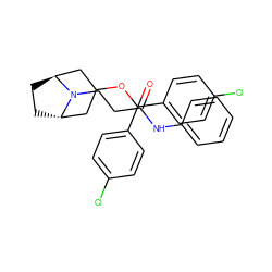 O=C(CCN1[C@H]2CC[C@H]1CC(OC(c1ccc(Cl)cc1)c1ccc(Cl)cc1)C2)Nc1ccccc1 ZINC000101009656