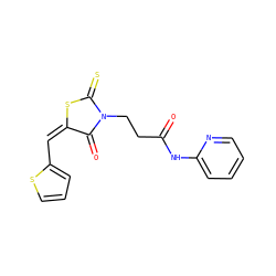 O=C(CCN1C(=O)/C(=C\c2cccs2)SC1=S)Nc1ccccn1 ZINC000005595665