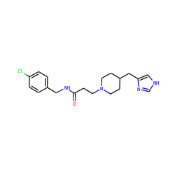 O=C(CCN1CCC(Cc2c[nH]cn2)CC1)NCc1ccc(Cl)cc1 ZINC000028563678