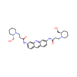 O=C(CCN1CCCC[C@H]1CO)Nc1ccc2cc3ccc(NC(=O)CCN4CCCC[C@@H]4CO)cc3nc2c1 ZINC000026490052