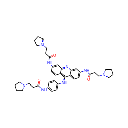 O=C(CCN1CCCC1)Nc1ccc(Nc2c3ccc(NC(=O)CCN4CCCC4)cc3nc3cc(NC(=O)CCN4CCCC4)ccc23)cc1 ZINC000028567124