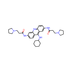 O=C(CCN1CCCC1)Nc1ccc2c(NC3CCCCC3)c3cc(NC(=O)CCN4CCCC4)ccc3nc2c1 ZINC000027518434