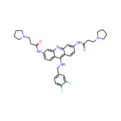 O=C(CCN1CCCC1)Nc1ccc2c(NCc3ccc(F)c(F)c3)c3ccc(NC(=O)CCN4CCCC4)cc3nc2c1 ZINC000028878731