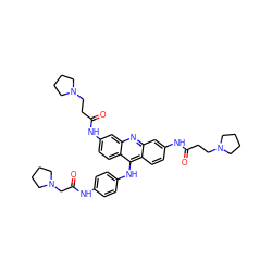 O=C(CCN1CCCC1)Nc1ccc2c(Nc3ccc(NC(=O)CN4CCCC4)cc3)c3ccc(NC(=O)CCN4CCCC4)cc3nc2c1 ZINC000028567661