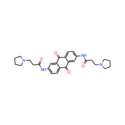 O=C(CCN1CCCC1)Nc1ccc2c(c1)C(=O)c1ccc(NC(=O)CCN3CCCC3)cc1C2=O ZINC000013556217