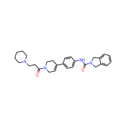 O=C(CCN1CCCCC1)N1CC=C(c2ccc(NC(=O)N3Cc4ccccc4C3)cc2)CC1 ZINC000167174235