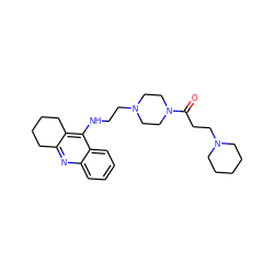 O=C(CCN1CCCCC1)N1CCN(CCNc2c3c(nc4ccccc24)CCCC3)CC1 ZINC000084668905