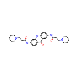 O=C(CCN1CCCCC1)Nc1ccc2c(=O)c3cc(NC(=O)CCN4CCCCC4)ccc3[nH]c2c1 ZINC000095606604