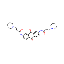 O=C(CCN1CCCCC1)Nc1ccc2c(c1)C(=O)c1cc(NC(=O)CCN3CCCCC3)ccc1C2=O ZINC000004393901