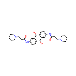 O=C(CCN1CCCCC1)Nc1ccc2c(c1)C(=O)c1ccc(NC(=O)CCN3CCCCC3)cc1C2=O ZINC000003875055