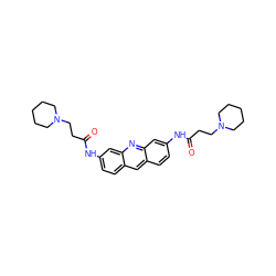 O=C(CCN1CCCCC1)Nc1ccc2cc3ccc(NC(=O)CCN4CCCCC4)cc3nc2c1 ZINC000003875056