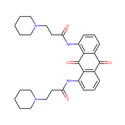 O=C(CCN1CCCCC1)Nc1cccc2c1C(=O)c1c(NC(=O)CCN3CCCCC3)cccc1C2=O ZINC000013556212