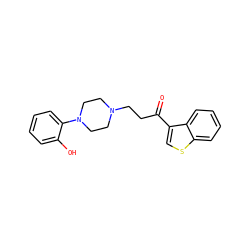 O=C(CCN1CCN(c2ccccc2O)CC1)c1csc2ccccc12 ZINC000013861805