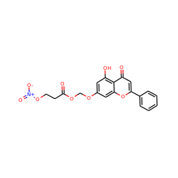 O=C(CCO[N+](=O)[O-])OCOc1cc(O)c2c(=O)cc(-c3ccccc3)oc2c1 ZINC000049070738