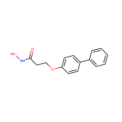 O=C(CCOc1ccc(-c2ccccc2)cc1)NO ZINC000027108536