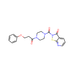 O=C(CCOc1ccccc1)N1CCN(C(=O)n2sc3ncccc3c2=O)CC1 ZINC001772592170