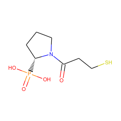 O=C(CCS)N1CCC[C@H]1P(=O)(O)O ZINC000026013314