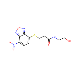 O=C(CCSc1ccc([N+](=O)[O-])c2nonc12)NCCO ZINC000299825063