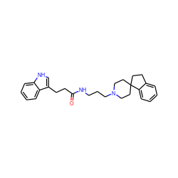 O=C(CCc1c[nH]c2ccccc12)NCCCN1CCC2(CCc3ccccc32)CC1 ZINC000028569075