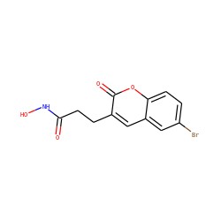 O=C(CCc1cc2cc(Br)ccc2oc1=O)NO ZINC000028978967