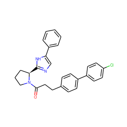 O=C(CCc1ccc(-c2ccc(Cl)cc2)cc1)N1CCC[C@H]1c1ncc(-c2ccccc2)[nH]1 ZINC000064548492