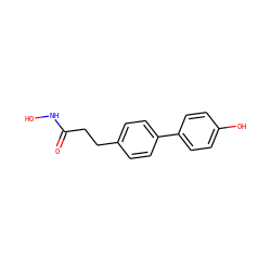 O=C(CCc1ccc(-c2ccc(O)cc2)cc1)NO ZINC000043023719